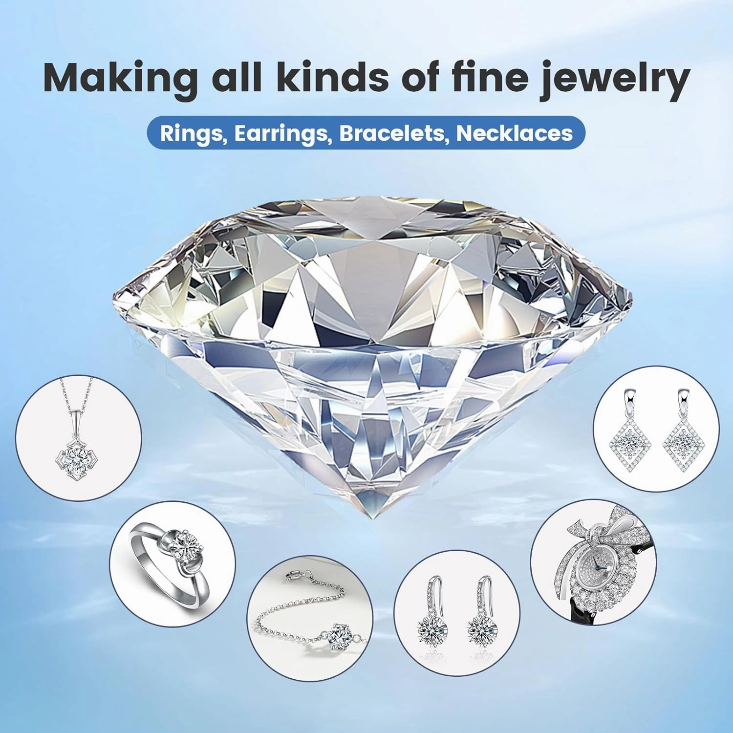 0.3-10 Carat Moissanite Loose Stone D Color VVS1 Clarity Round Brilliant Cut Diamond Gemstone for Jewelry Making with GRA Certificate