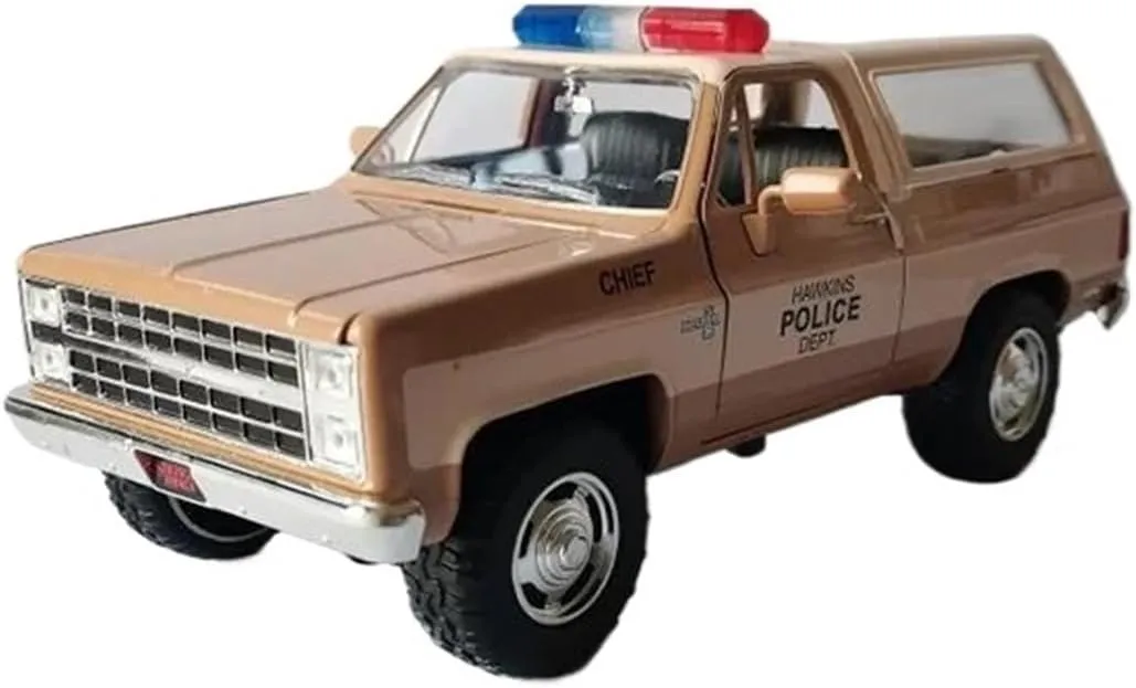 1 24 for Blazer 1980 Realistic Police Pickup Alloy Miniature Car Model Simulation Classic Souvenir Motor Vehicles Toys
