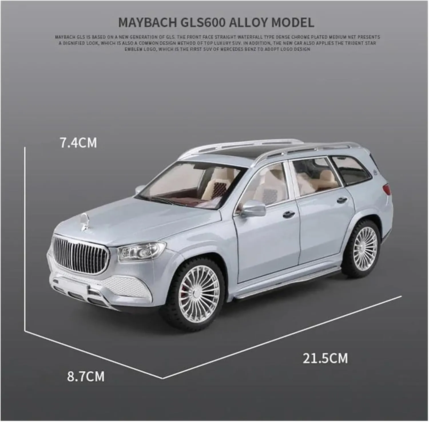 1 24 for Maybachs GLS Class GLS600 Alloy Car Model Diecasts Metal Toy Car Model Collection Car Enthusiasts Gift Classic Cars Collectible(White)
