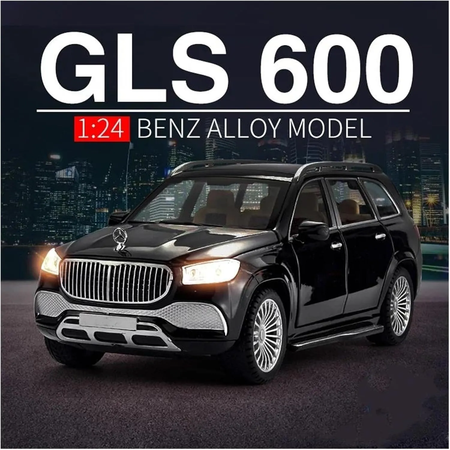 1 24 for Maybachs GLS Class GLS600 Alloy Car Model Diecasts Metal Toy Car Model Collection Car Enthusiasts Gift Classic Cars Collectible(White)