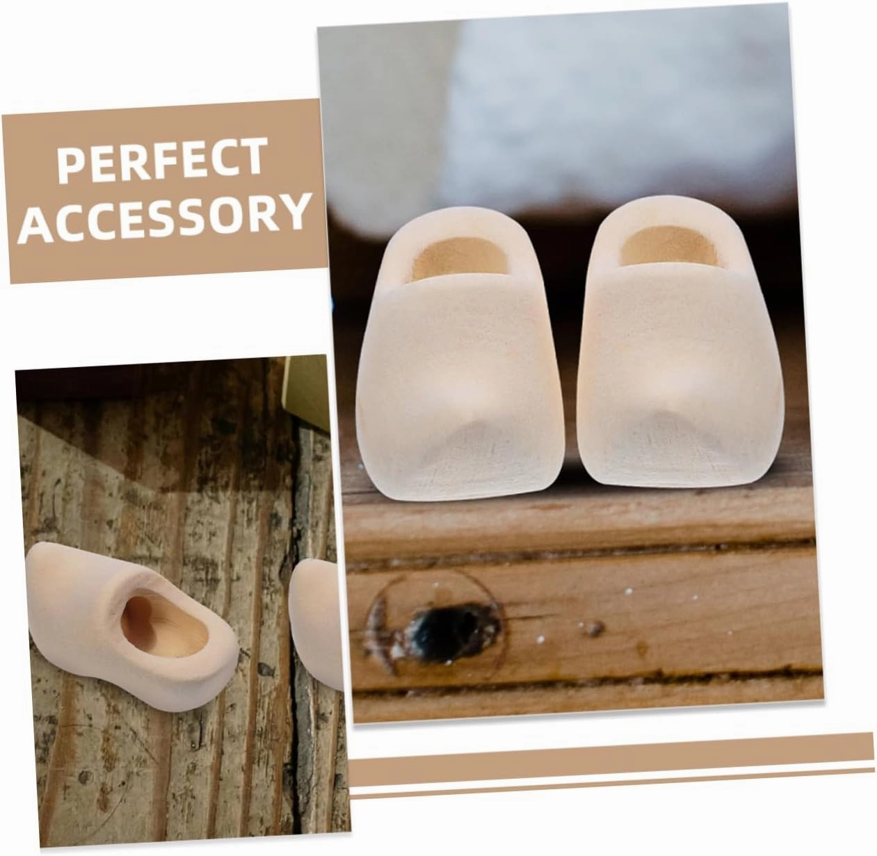 10pairs Miniature Wooden Shoes of Unpainted Blank Klompen for Dollhouse Crafts Home Decor and Party Decorations Included