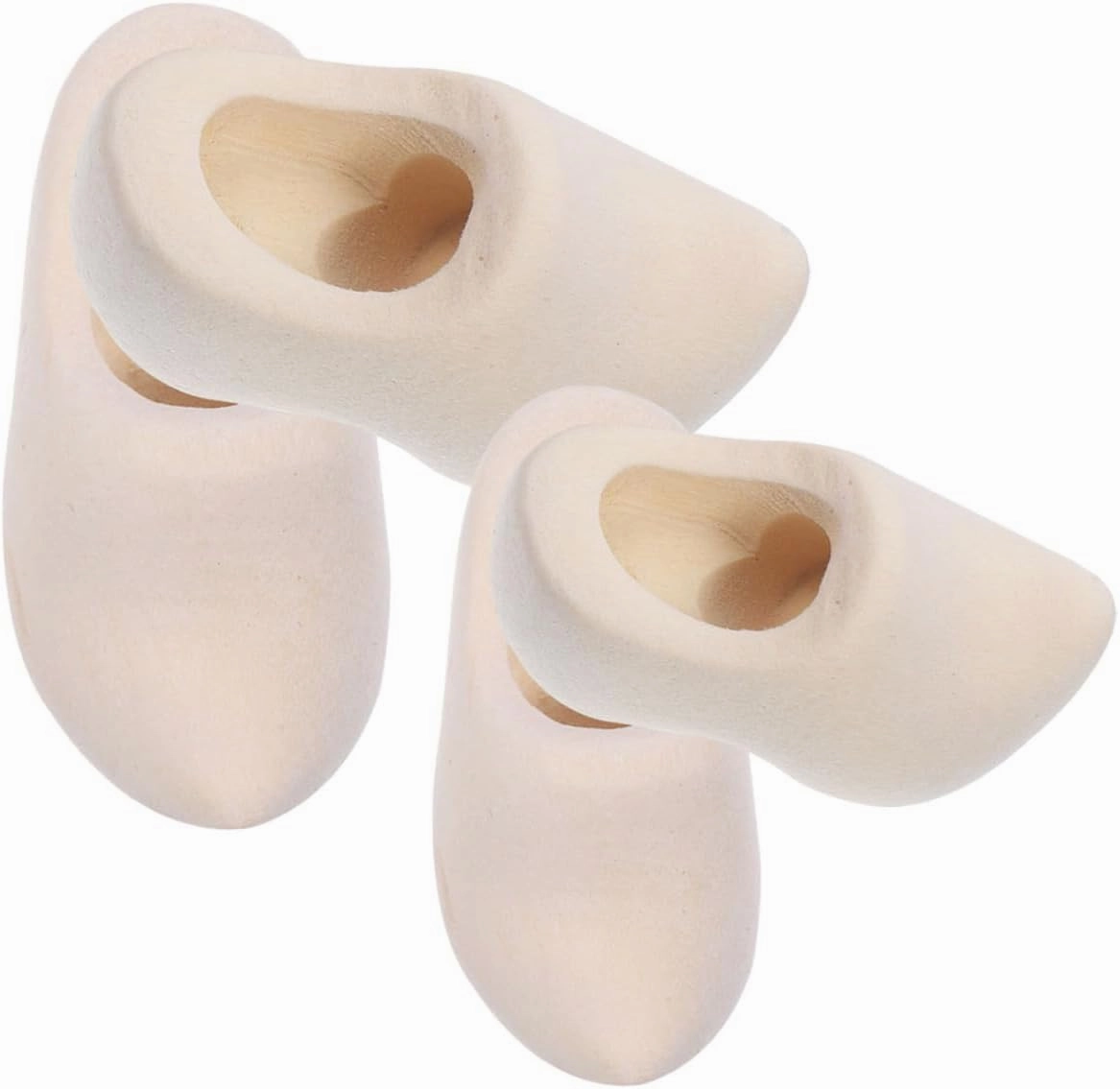 10pairs Miniature Wooden Shoes of Unpainted Blank Klompen for Dollhouse Crafts Home Decor and Party Decorations Included