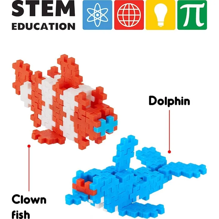 120 Pieces Fixi Bricks Aqua Tube 1 - Dolphin & Clown Fish (6-10 Years)