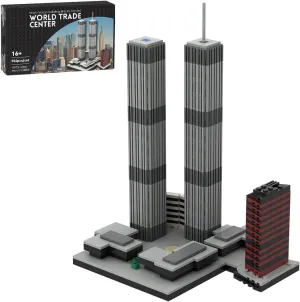 1/2000 Scale World Trade Center Building Blocks Set, Famous Architecture Model Building Sets to Build and Display, Construction Toy Gift for Adults and Teens (982PCS)