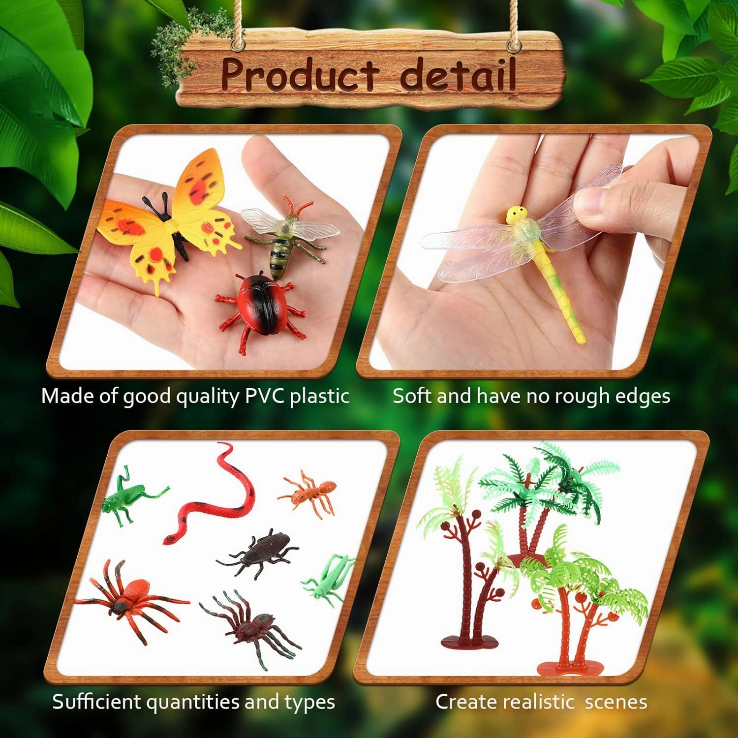 120 Pieces Fake Bugs Assorted Play Plastic Toy Bugs Mini Realistic Insects Figures Randomly Creepy Crawlers With Storage Box For Insect Themed Halloween Party (Vivid Style)