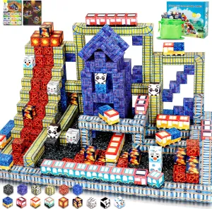 128Pcs Magnetic Blocks - Creative Building Blocks for Toddlers, Educational Magnetic Cubes Toys, Sensory Kids Building Toys for Boys & Girls 3-8 Years Old, Perfect for Christmas & Birthday Gifts