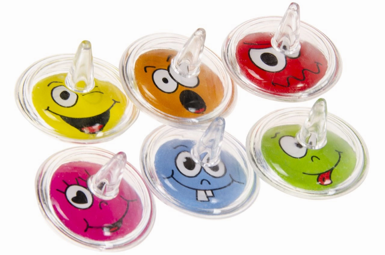 12 Emoji Face Spinning Tops (Bag)