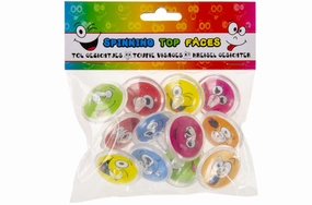 12 Emoji Face Spinning Tops (Bag)