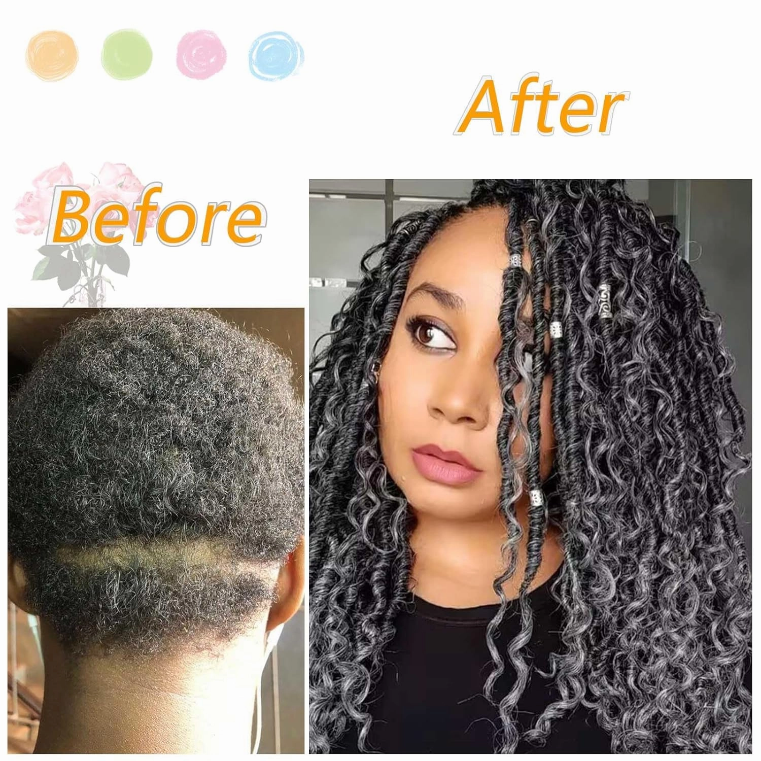 12 Inch 8 Packs Goddess Locs Crochet Hair Faux Locs Crochet Hair for Women Pre Looped River Locs Hair with Curly Ends Synthetic (12 Inch 8 Packs, #1B/Grey)