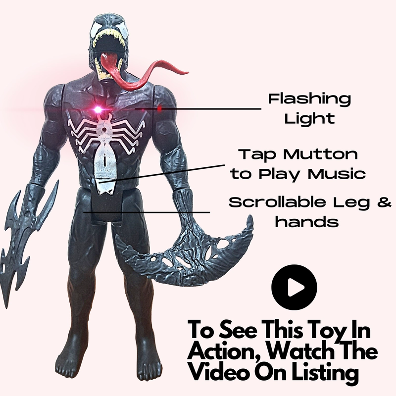 12 Inch Venom Action Figure with Music & Light (3 Years till Grown Ups)