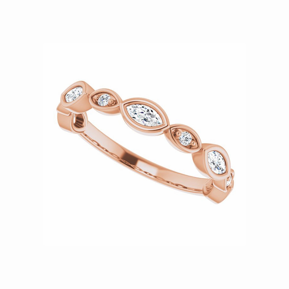 14k Gold 3/8 CTW Natural Diamond Anniversary Band
