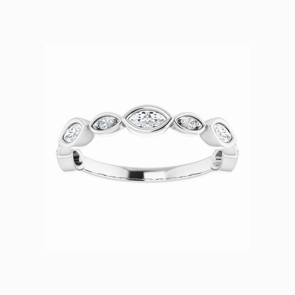 14k Gold 3/8 CTW Natural Diamond Anniversary Band