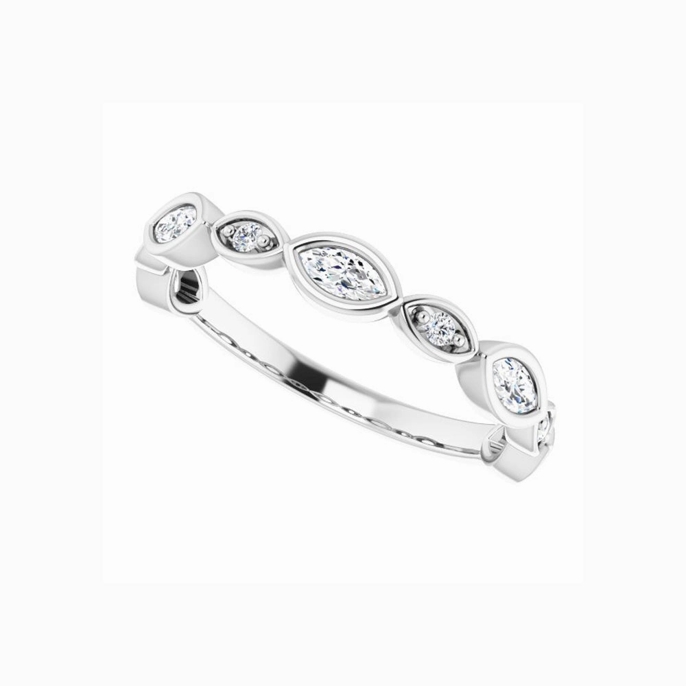 14k Gold 3/8 CTW Natural Diamond Anniversary Band