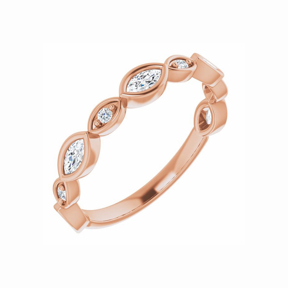 14k Gold 3/8 CTW Natural Diamond Anniversary Band