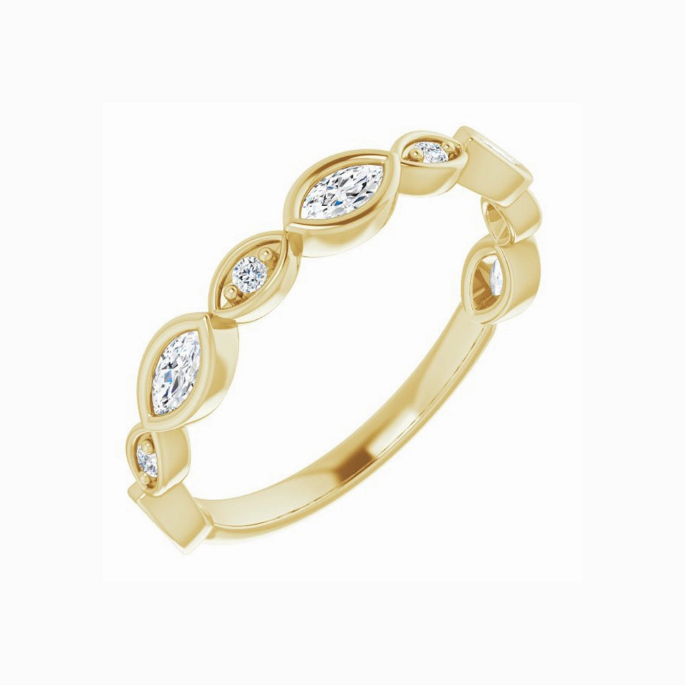 14k Gold 3/8 CTW Natural Diamond Anniversary Band