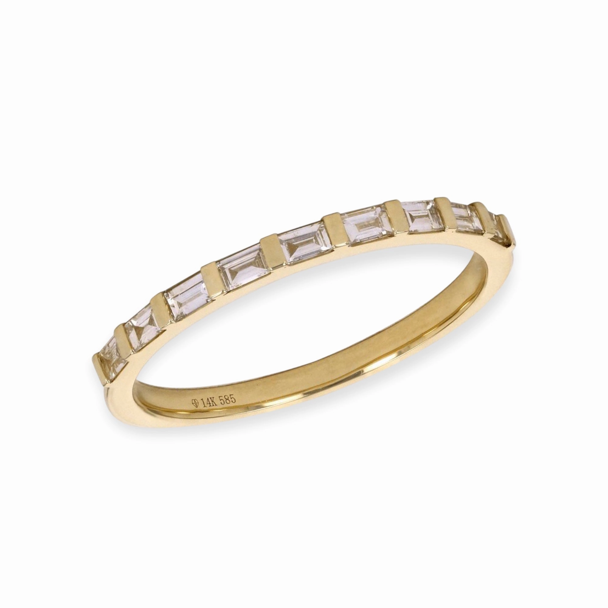 14k Gold Channel Set Baguette Diamond Ring