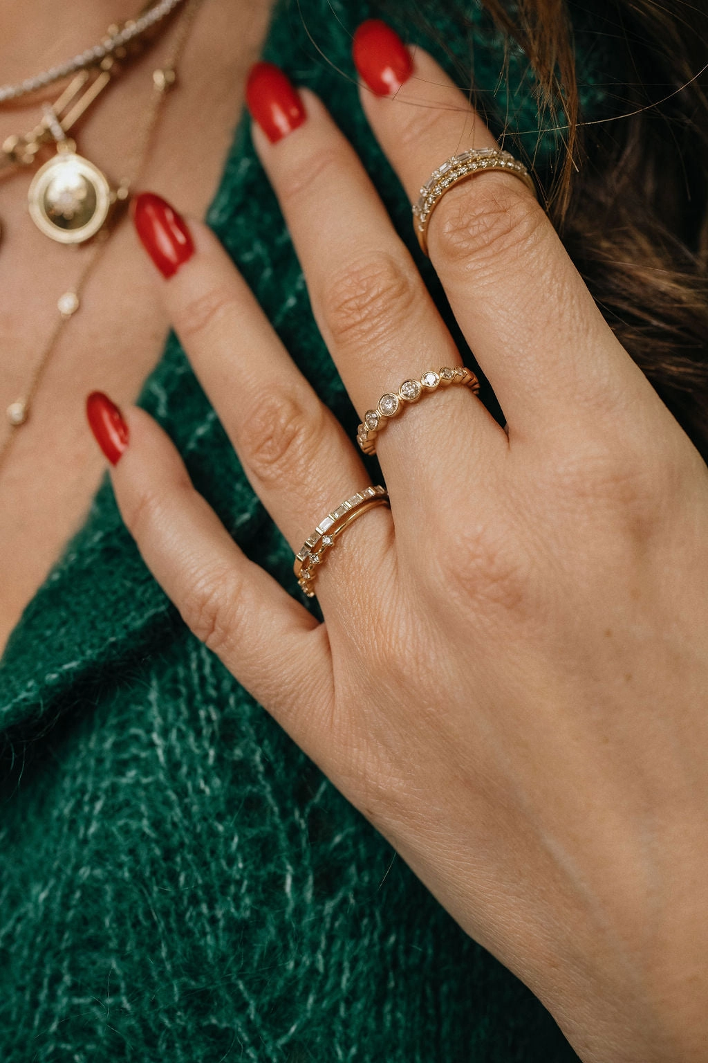 14k Gold Channel Set Baguette Diamond Ring