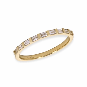 14k Gold Channel Set Baguette Diamond Ring