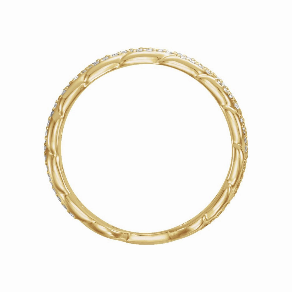 14k Gold Diamond Stackable Chain Link Ring