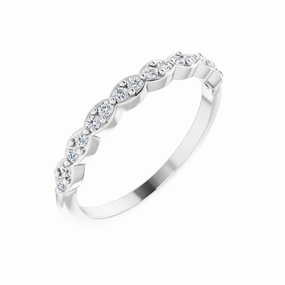 14k Gold Natural Diamond Wave Anniversary Band