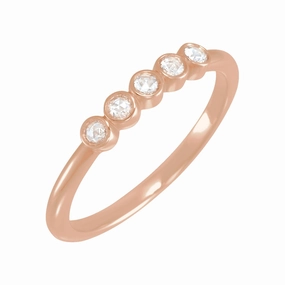 14k Gold Rose-Cut Natural Diamond Stackable Ring