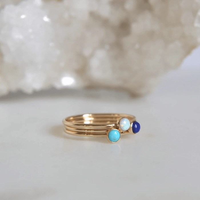 14k Opal Turquoise & Lapis Set