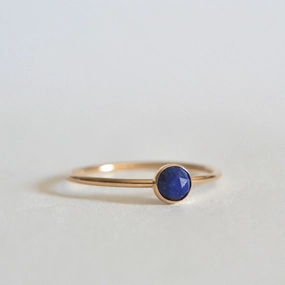 14k Rose Cut Lapis Lazuli Ring