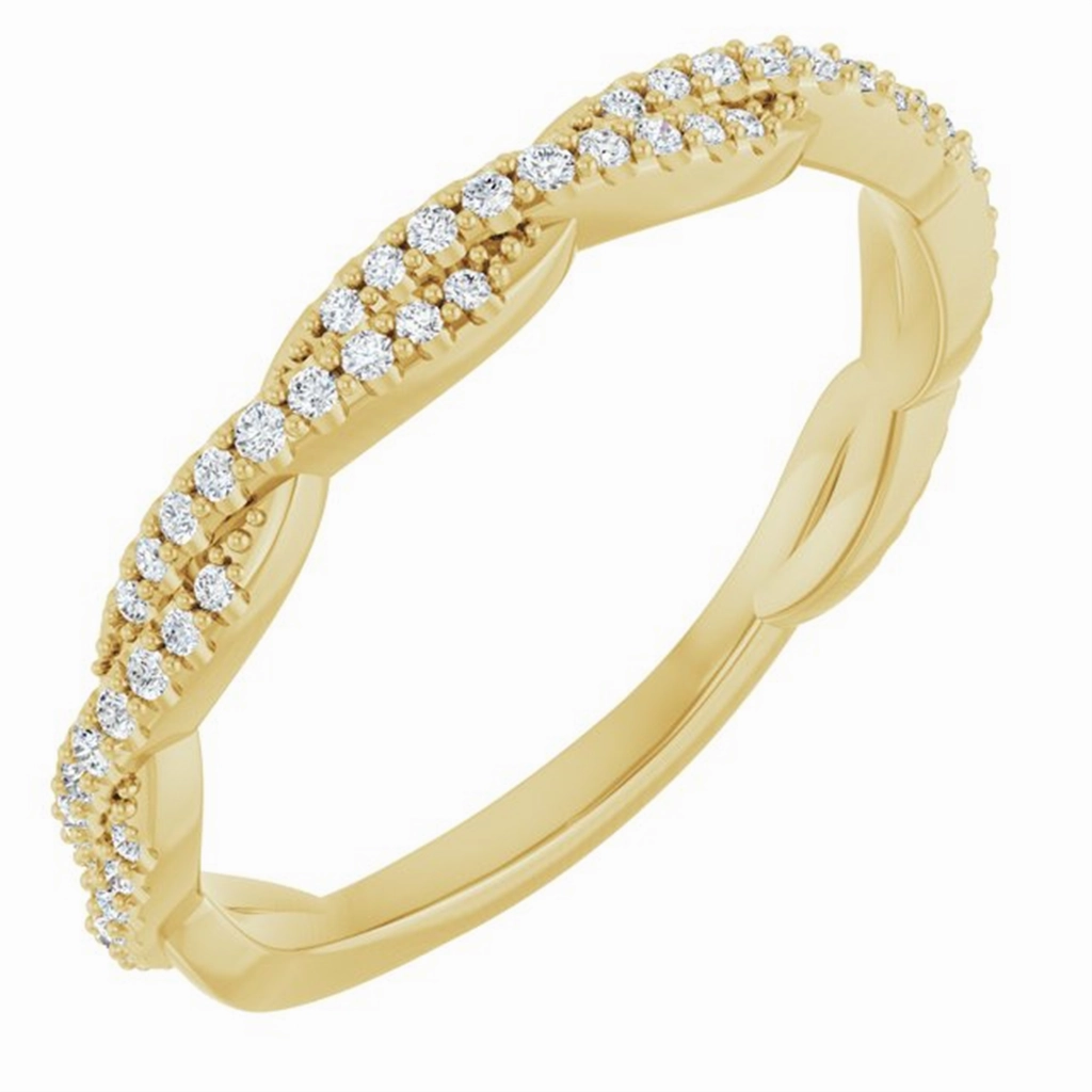 14K White 1/6 CTW Natural Diamond Stackable Wedding Band