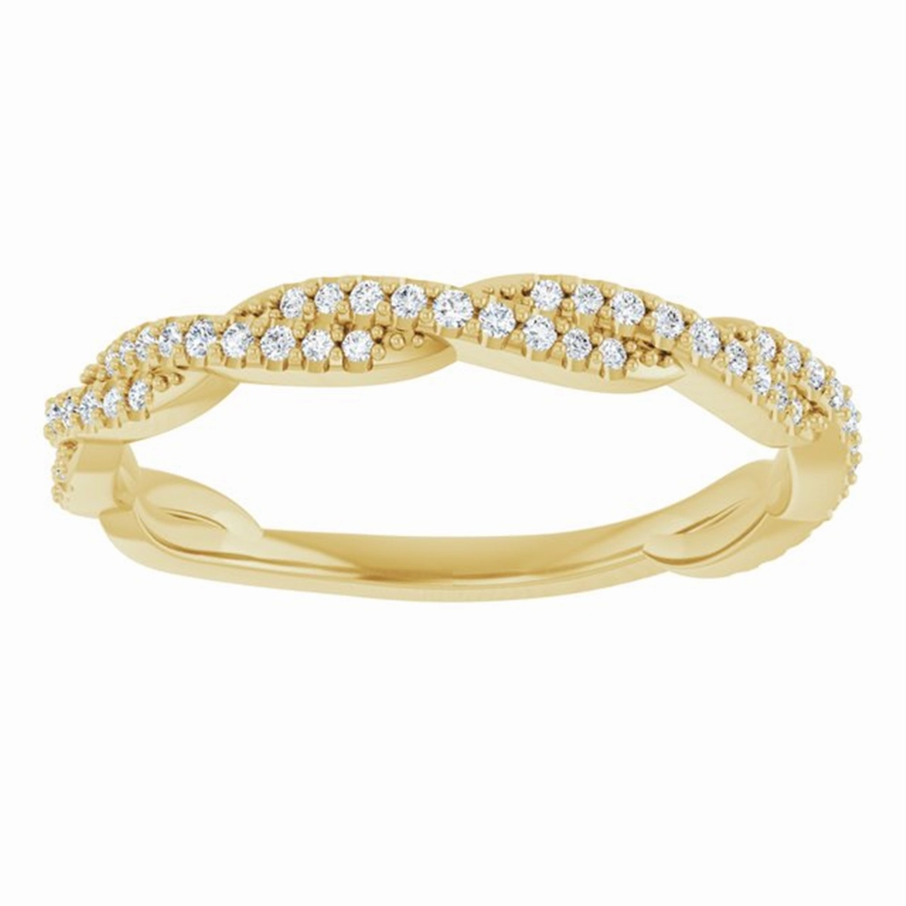 14K White 1/6 CTW Natural Diamond Stackable Wedding Band