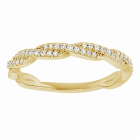 14K White 1/6 CTW Natural Diamond Stackable Wedding Band