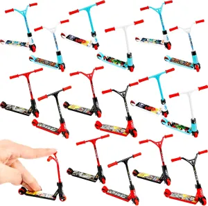 16 Pcs Finger Scooter Mini Scooter Toy Finger Two Wheel Skateboards Scooter for Boys Girls Finger Training Juggling Sets for Kids Goodie Bag Fillers Birthday Gifts, 8 Styles
