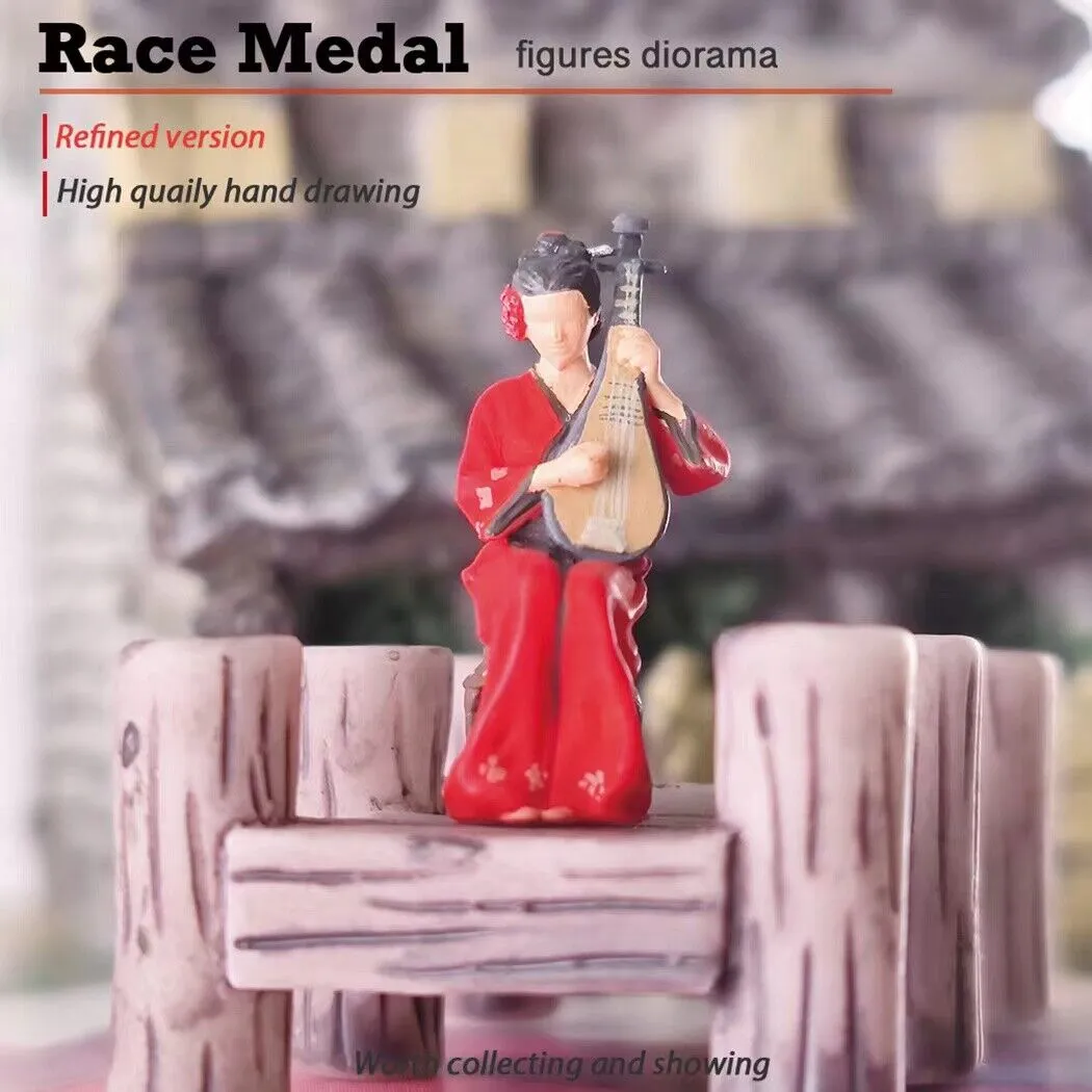 1:64 Painted Figure Mini Model Miniature Resin Diorama Chinese musical Girl Lady