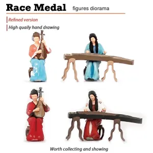 1:64 Painted Figure Mini Model Miniature Resin Diorama Chinese musical Girl Lady