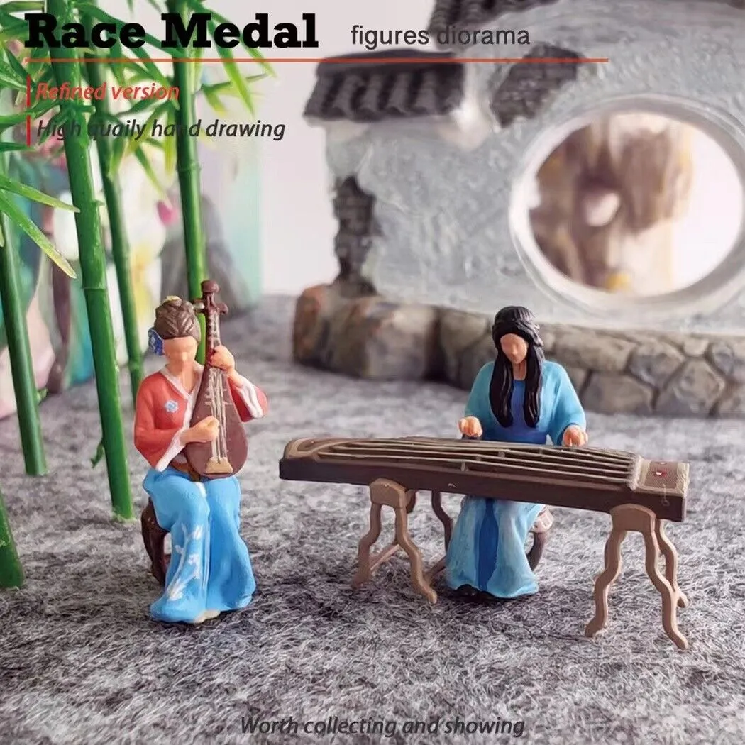 1:64 Painted Figure Mini Model Miniature Resin Diorama Chinese musical Girl Lady