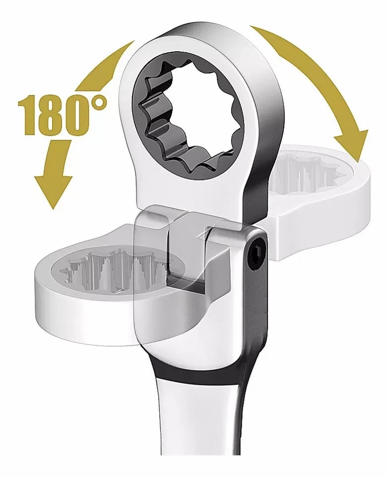 16Pcs Premium Flex-Head Ratcheting Wrench Set, 6-22MM, Durable Craftsmanship,Handy Storage Bag - Perfect for DIY &amp; Auto