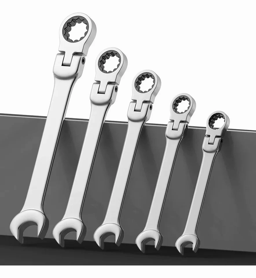16Pcs Premium Flex-Head Ratcheting Wrench Set, 6-22MM, Durable Craftsmanship,Handy Storage Bag - Perfect for DIY &amp; Auto