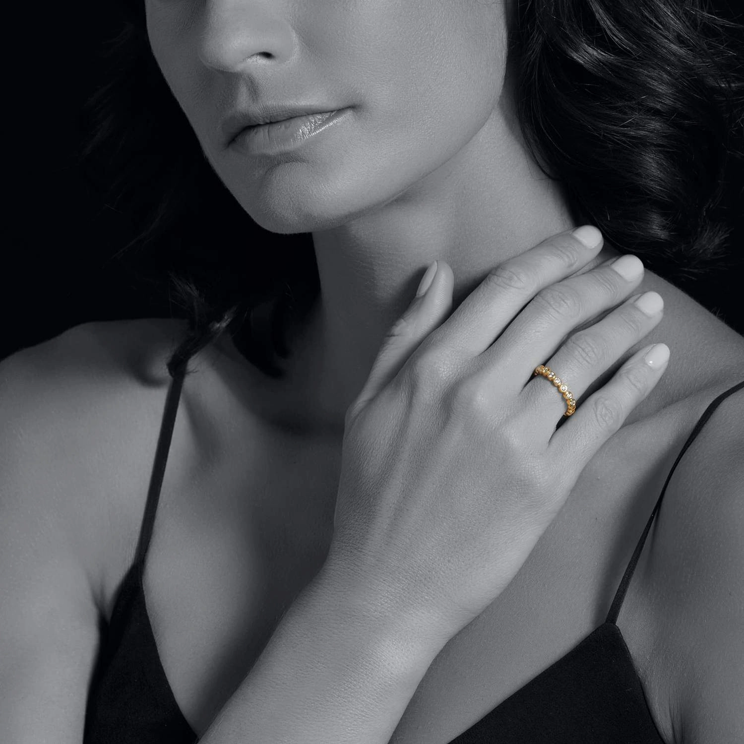 18k Yellow Gold Diamond Stacking Ring -02-10222-007
