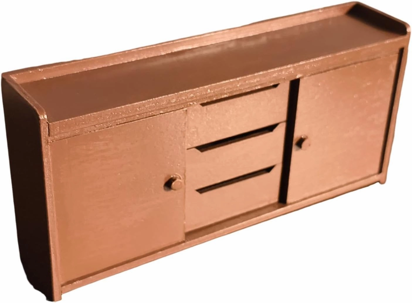 1:12 Dollhouse Wooden Cabinet Display Unit for Miniature Kitchen Setup, Brown