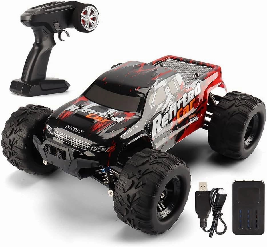 1/16 Remote Control Car 30km/h 4WD Monster Trucks RC Car with Rechargeable Battery High Speed Off Road Monster Trucks,Gifts for Boys Girls Kids
