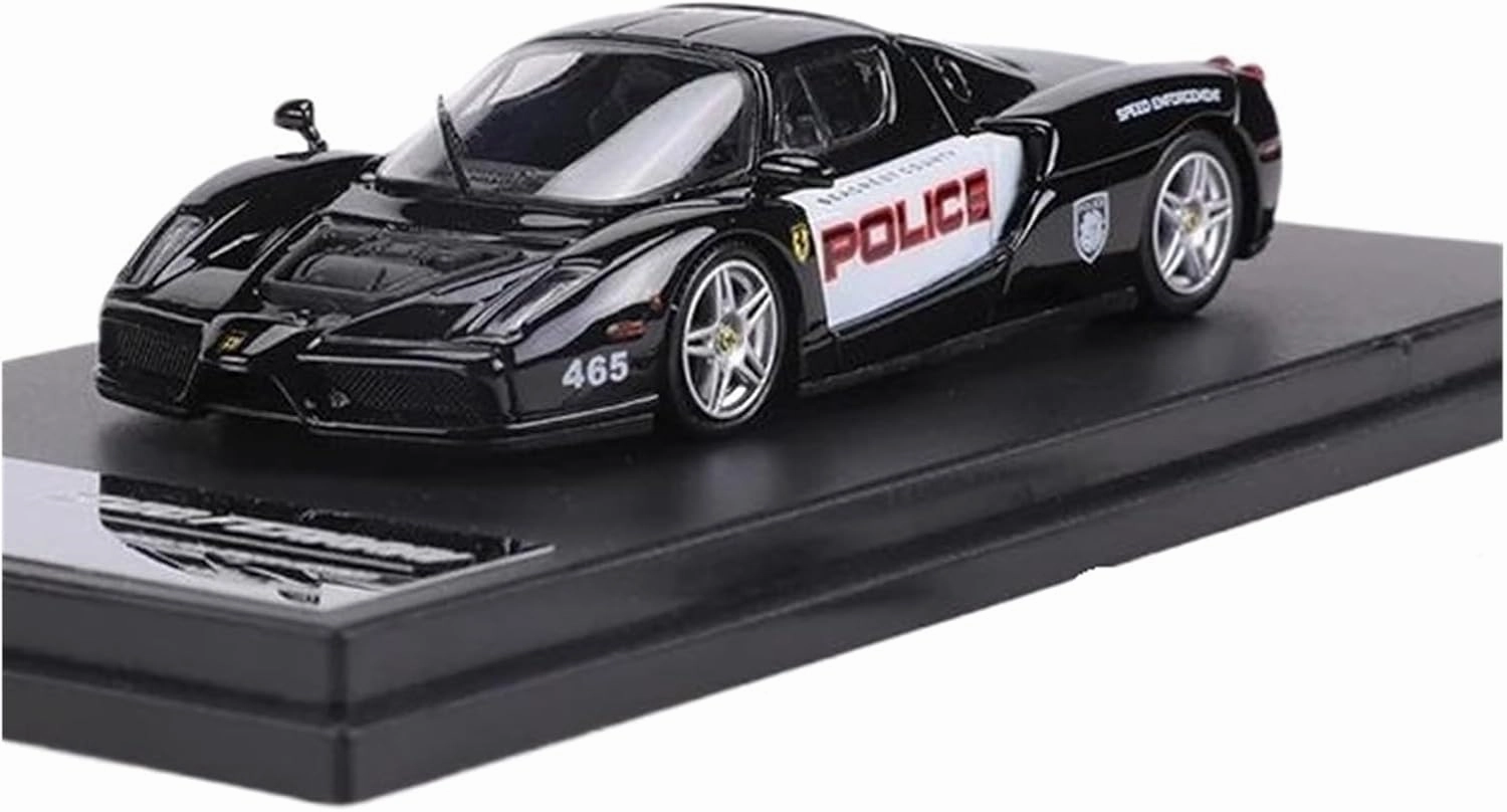 1:64 for Enzo Police Sports Cars Alloy Model for Collection Memorial Mini Simulation Toys