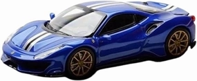 1:64 for Ferrari 488 Pista Blue Simulation Alloy Car Model Ornaments Home Decoration