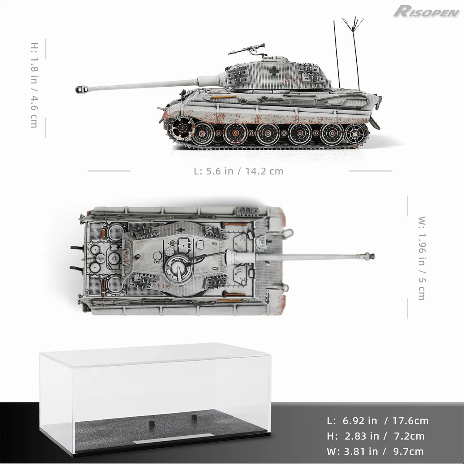 1/72 Scale Military Tank Model Finished Alloy Metal Die cast with Plastic Tank Model World War 2 Army Vehicl Tank Mini 1945 Tiger Model Gift Collection Ideal for Adult Men (Berlin 1945)