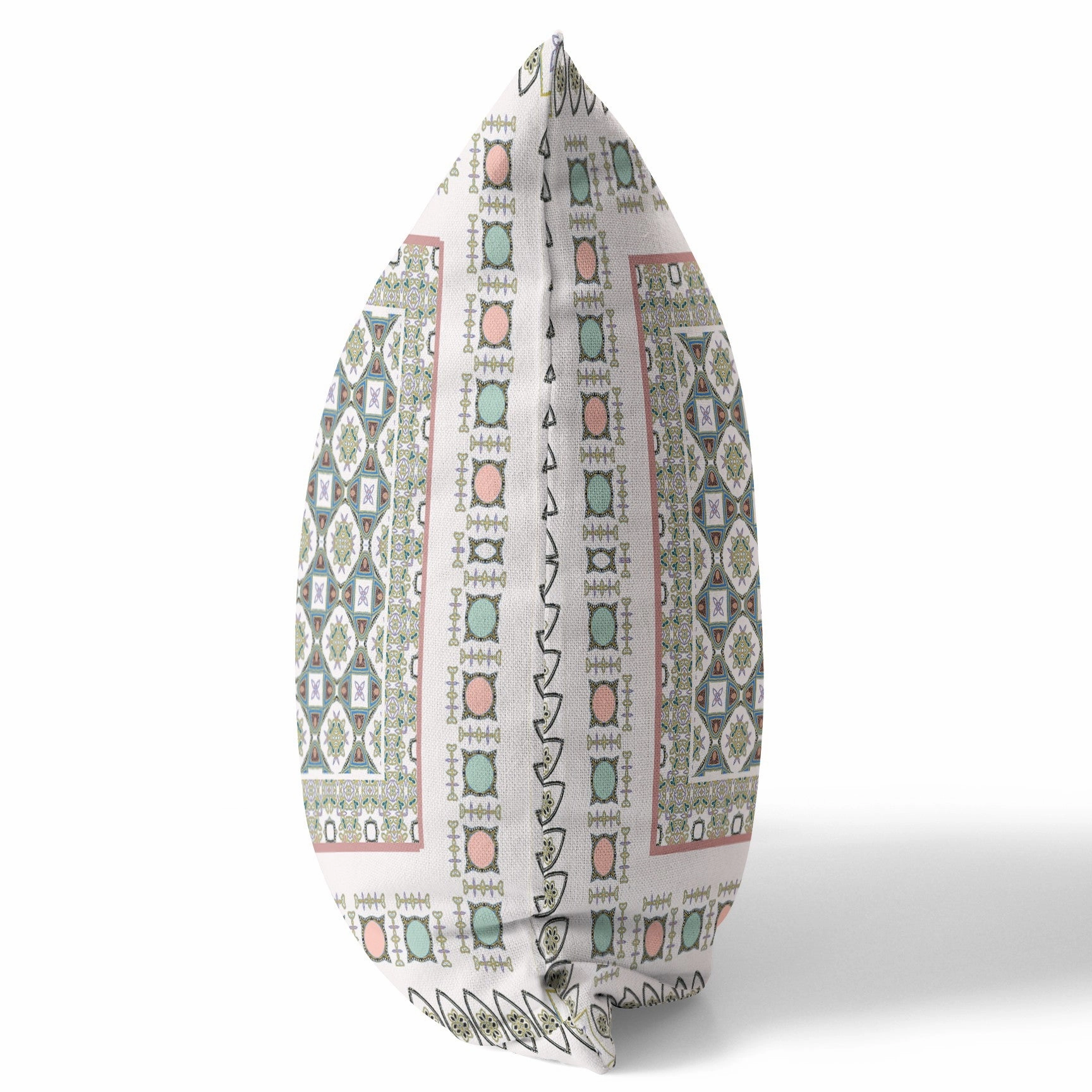 20” White Blue Block Indoor Outdoor Zippered Throw Pillow