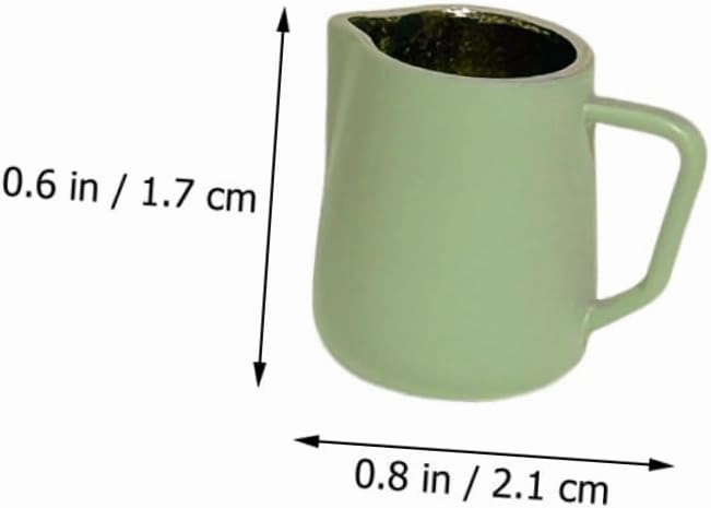 20pcs Mini Coffee Cup Toy Dollhouse Milk Frothing Cups Soft Fresh Mysterious Almond Natural Color Mini House Photo Props Milk Pitchers for Crafting