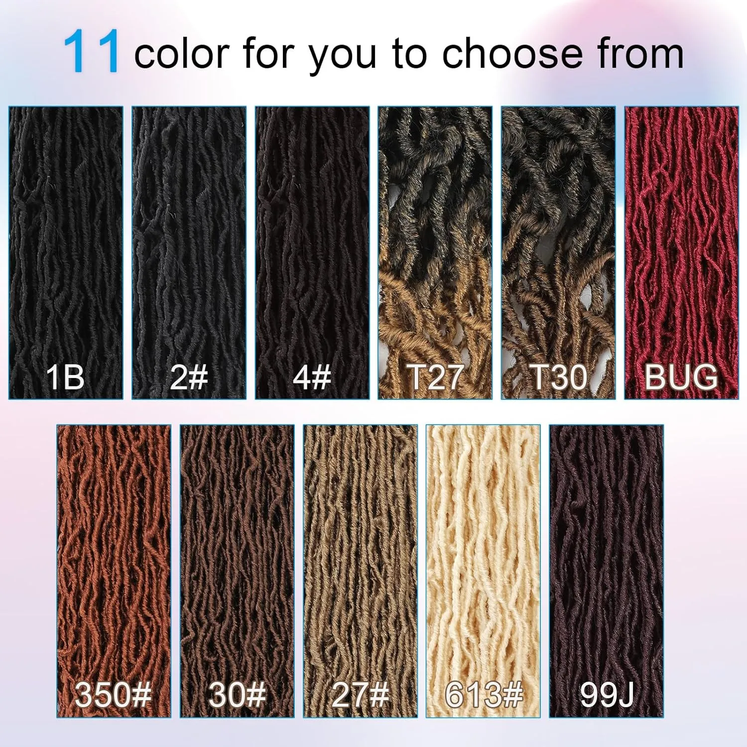 24 Inch Soft Locs Crochet Hair 8 Packs Pre Looped Faux Locs Crochet Braids Goddess Locs Hair For Black Women（24Inch 8pcs,27#）