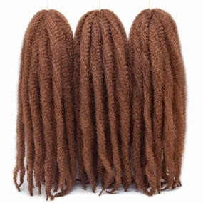 24 inch Marley Hair Marley Twist Braiding Hair for Faux Locs for Butterfly Locs Long Afro Kinky Cuban Twist Crochet hair for Black Woman brown (30#, 3Packs-24 Inch)
