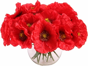 24 pcs Artificial Red Flower Stems Realistic Flower Fake Flowers in Red with Vivid Center 11.7" Tall for Wedding Bouquets Corsages Centerpiece Floral Arrangements
