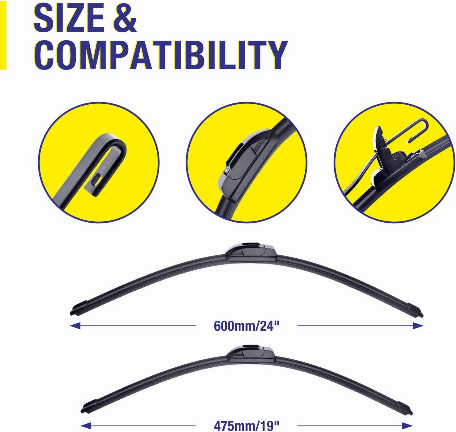 24" 19" Windshield Wiper Blades Replacement For Ford Fusion 2012 2011 2010 2009 2008 2007 2006/Chevy Equinox 09-05 Impala 21-14 Malibu 15-13/Dodge Journey 2020-2008,Windshield Wiper Blades For My Car