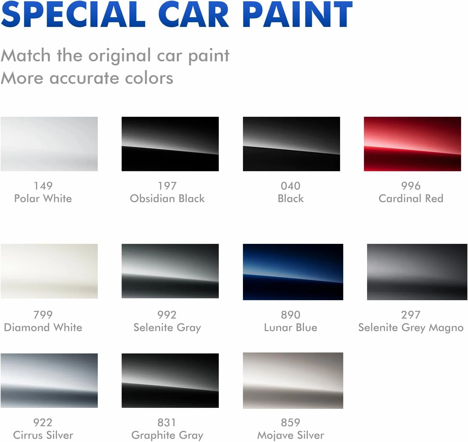 297 Selenite Grey Magno Touch Up Paint Compatible with Mercedes Benz, DIY Car Paint Scratch Repair, Quick & Easy Fix Automotive Scratch Repair for C/E/S/G/CLA/CLS/GLC/EQB/EQS/SL/Maybach
