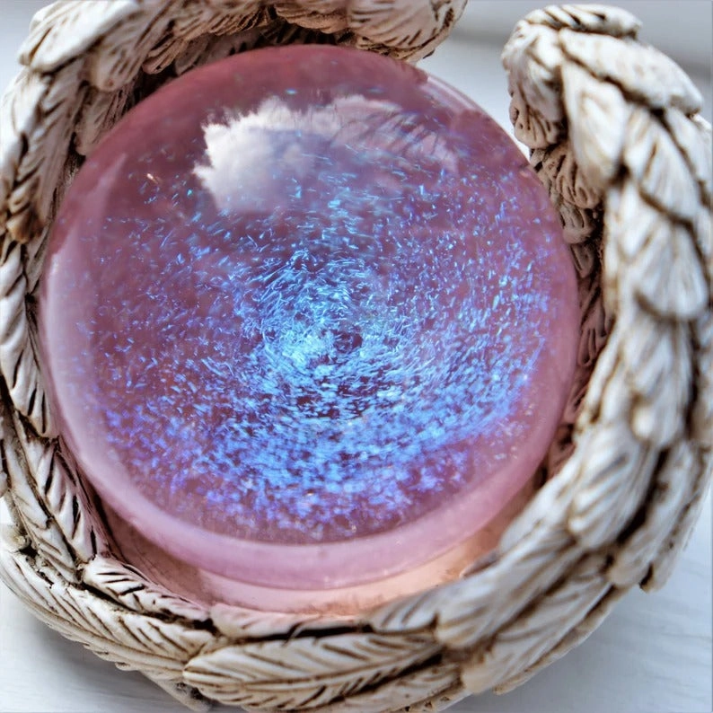 2" Pink, Lavender With Angel Wings Base